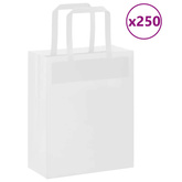 Torby papierowe 250 szt. z uchwytami białe 18x8x22 cm