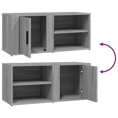vidaXL Szafka pod TV, szary dąb sonoma, 80x31,5x36 cm