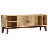 vidaXL Szafka pod TV, 130x30x46 cm, lite surowe drewno mango