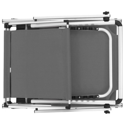 vidaXL Składane leżaki z daszkiem, 2 szt., aluminium i textilene