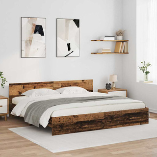 Ramka łóżka Stare drewno 200 x 200 cm Drewno inżynieryjne