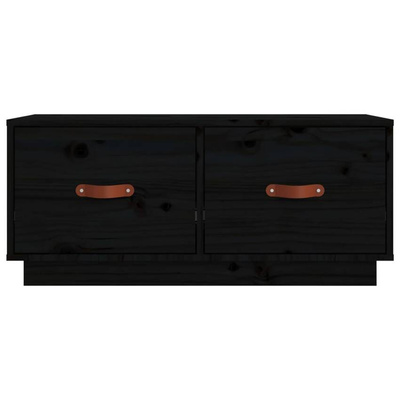 vidaXL Szafka pod TV, czarna, 80x34x35 cm, lite drewno sosnowe