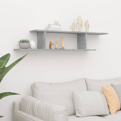 vidaXL Wisząca szafka pod TV, szarość betonu, 125x18x23 cm