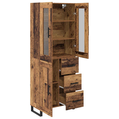 Highboard 2 szt. Stare drewno 69,5 x 34 x 180 cm