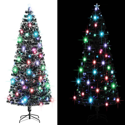 Sztuczna choinka z LED i stojakiem 240 cm, włókno optyczne