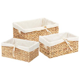 Kosze do przechowywania 3 pcs Naturalny Hiacynt wodny
