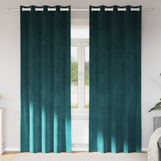 Zasłony zaciemniające 2 pcs Ciemna zieleń 140 x 245 cm Aksamit