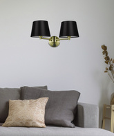 Ibis Lampa Kinkiet Patynowy 2X40W E14 Abażur Czarny