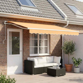 Markiza wysuwana piaskowy 600 cm Poliester i aluminium