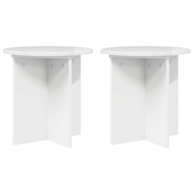 Stojak na rośliny 2 pcs Biały wysoki połysk 40 x 40 x 40 cm