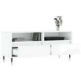 vidaXL Szafka pod TV, wysoki połysk, biała, 100x34,5x44,5 cm