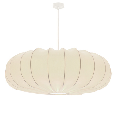 Lampa wisząca CAFEE' skandynawska - z abażurem kremowym latte 66cm - nowoczesne oświetlenie sufitowe do salonu i jadalni E27