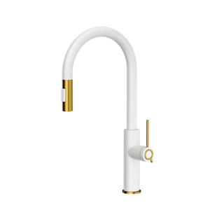 JENNIFER Q LINE SLIM SteelQ snow white/Nano PVD złoty