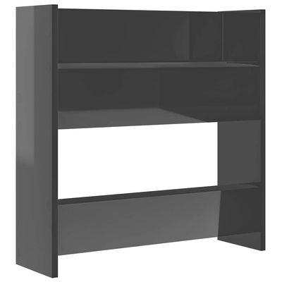 vidaXL Półka ścienna na buty, szara z połyskiem, 60x18x60 cm