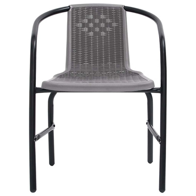 vidaXL Krzesła ogrodowe, 2 szt., rattan PE i stal, 110 kg