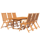 7-częściowy zestaw mebli ogrodowych, lite drewno akacjowe, 150-200 cm