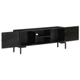 vidaXL Szafka pod TV, czarna, 115x30x46 cm, lite drewno mango