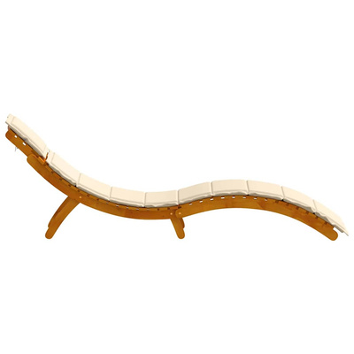Leżak z poduszką 2 pcs Beżowy Lite Drewno Akacji