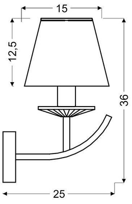 Kinkiet patynowy + abażur z organzy 40W E14 Valencia Candellux 21-84012