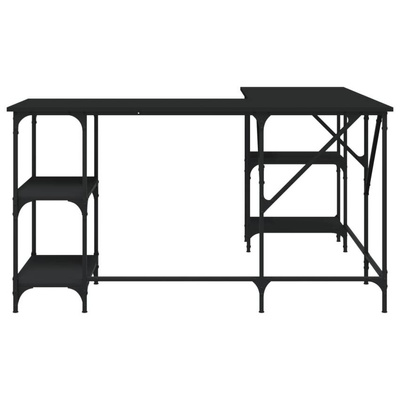 vidaXL Biurko, czarne, 139x139x75 cm, materiał drewnopochodny