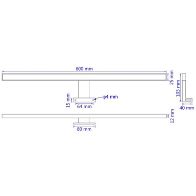 vidaXL Lampa nad lustro, 8 W, ciepłe, białe światło
