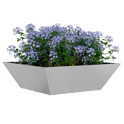 Doniczka ogrodowa 5 pcs Srebrny 50 x 50 x 15 cm Stal nierdzewna