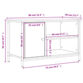 vidaXL Szafka pod TV, czarna, 80x40x50 cm, materiał drewnopochodny