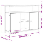 Komoda Sonoma Oak 100x35x80 cm Drewno konstrukcyjne