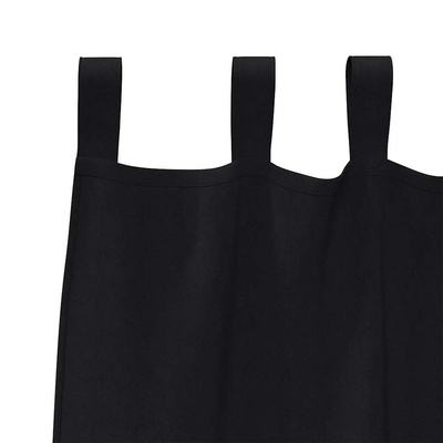Firany blackout z kółkami 2 pcs Czarny 225 x 140 cm Poliester