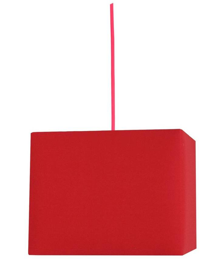 Lampa wisząca z abażurem Basic czerwona kwadratowa pojedyncza nowoczesna