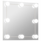 Lustro ścienne z lampkami LED, kwadratowe, szklane vidaXL