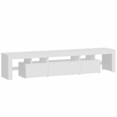 vidaXL Szafka pod TV z oświetleniem LED, biała 200x36,5x40 cm