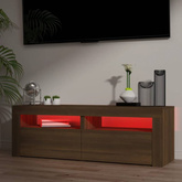 Szafka pod TV z oświetleniem LED, brązowy dąb, 120x35x40 cm vidaXL