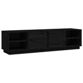 vidaXL Szafka pod TV, czarna, 156x40x40 cm, lite drewno sosnowe