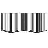 Składana bramka dla psa, z drzwiami, 4 panele, czarna, 320 cm model standard