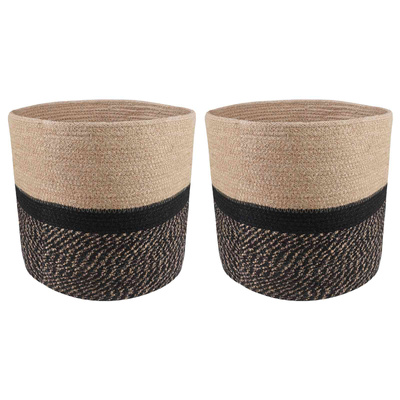 Zestaw doniczek 2 pcs Naturalny i czarny ? 28 x 28 cm