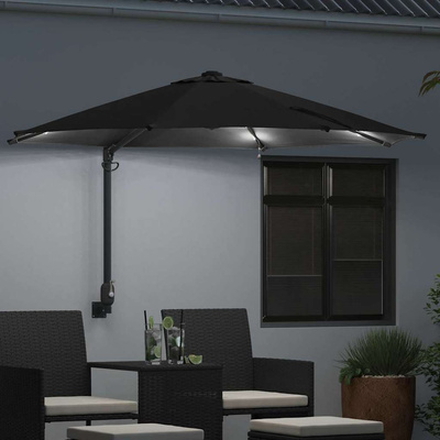Parasolka ogrodowa Czarny 248 x 248 x 148 cm Poliester i Stal