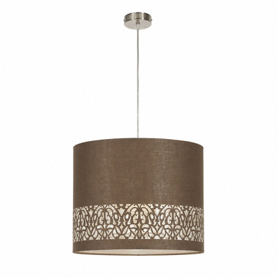 Lampa wisząca z abażurem Arabesca brązowa do salonu