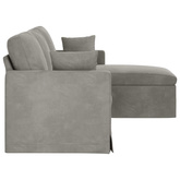 Sofa Jasnoszary 198 x 134 x 80 cm Aksamit