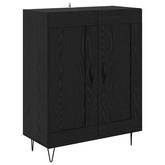 Highboard Czarny Dąb 69,5 x 34 x 90 cm Drewno inżynieryjne