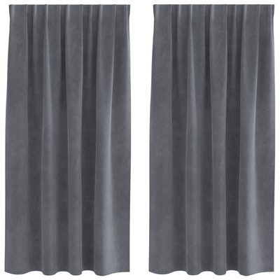 Zasłony zaciemniające 2 pcs Jasnoszary 140 x 175 cm Aksamit