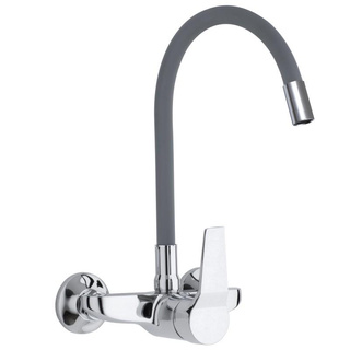 Bateria ścienna CLARA z elastyczną wylewką - szara