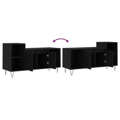 vidaXL Szafka pod TV, czarna, 100x35x55 cm, materiał drewnopochodny model standard