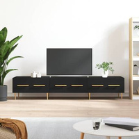 vidaXL Szafka pod TV, czarna, 150x36x30 cm, materiał drewnopochodny