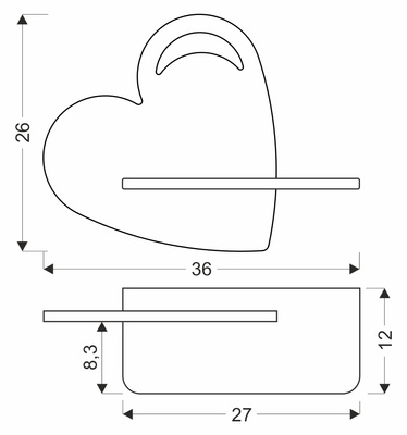 Kinkiet półka niebieski serce HEART LED 5W 4000K IQ KIDS
