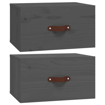 vidaXL Szafki nocne, wiszące, 2 szt., 40x29,5x22 cm, szare