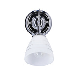 Kinkiet ścienny chromowy z kryształkiem biały klosz Simpli Candellux 21-64288