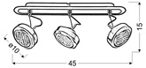Lampa ścienna listwa 3X9W GX53 EARTH 93-15801