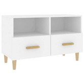 vidaXL Szafka pod TV, biała, 80x36x50 cm, materiał drewnopochodny
