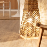 Lampa Podłogowa 130cm z Włókien Naturalnych Boho Abruzzo Carlotta 2x E27